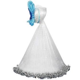 1Pc 2 Size Options 6FT 8FT Radius Fishing Cast Net For Fathers Day Gift Bait Trap Easy Throw Heavy Duty Hand Cast Net With Chain Sinker Bottom Sp (Option: 6FT Radius)